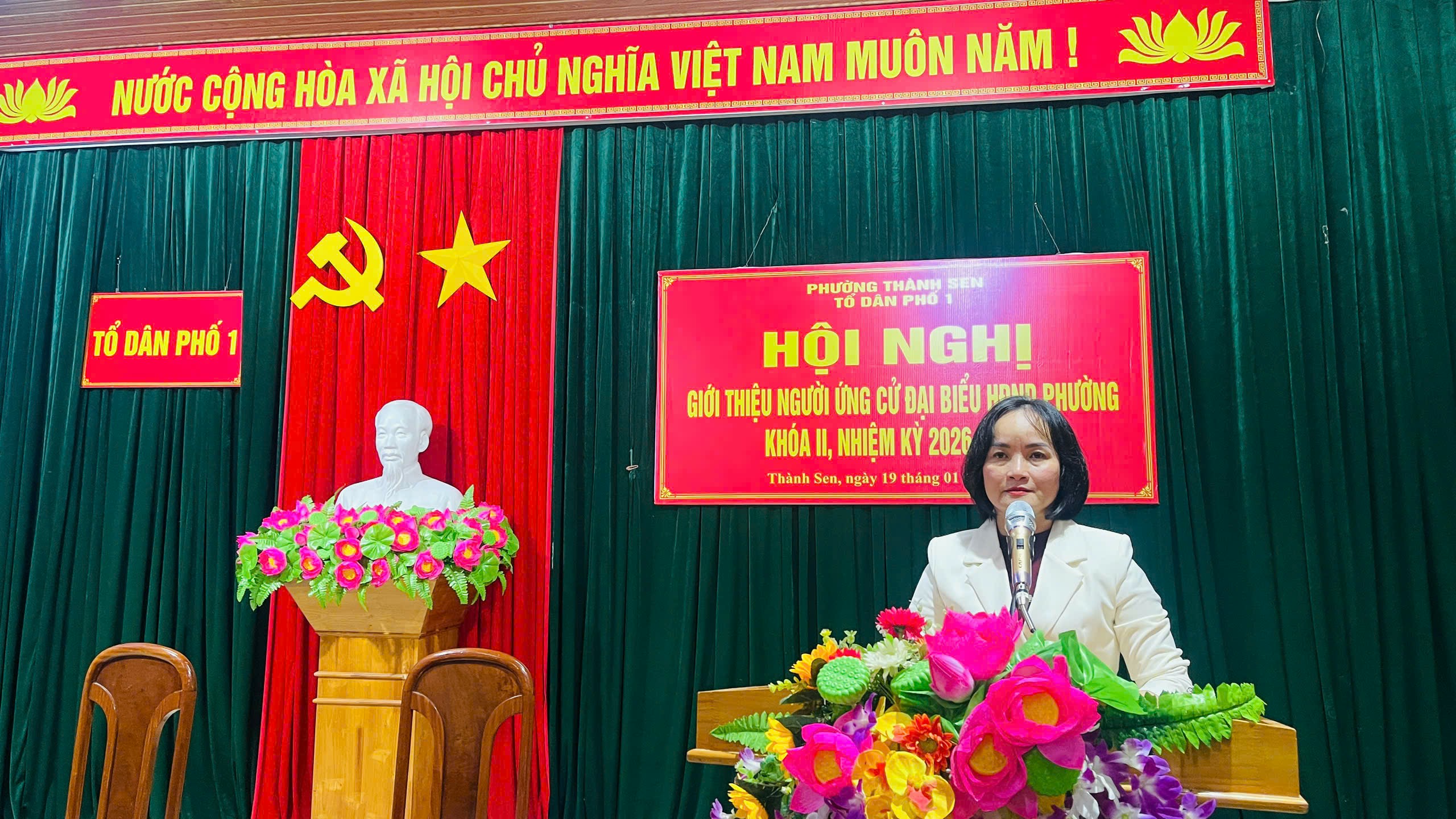 Tổ dân phố 1, phường Thành Sen tổ chức hội nghị cử tri giới thiệu người ứng cử đại biểu Hội đồng nhân dân phường khóa II, nhiệm kỳ 2026-2031