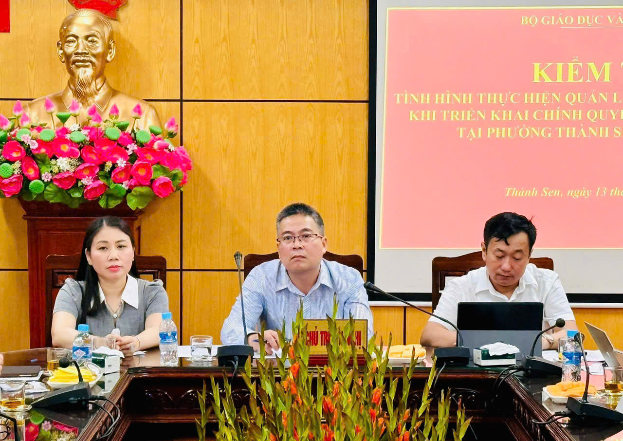Phường Thành Sen làm việc với Đoàn kiểm tra Bộ Giáo dục và Đào tạo