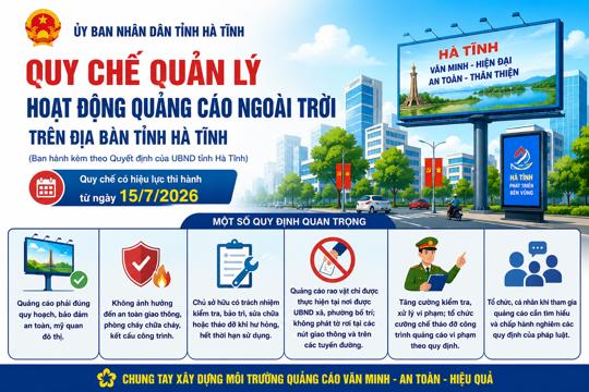 Quy chế mới về quản lý hoạt động quảng cáo ngoài trời trên địa bàn tỉnh Hà Tĩnh