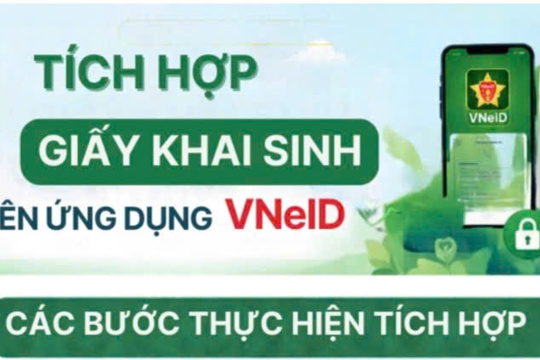 Tích hợp giấy khai sinh lên ứng dụng VNeiD thuận tiện nhanh chóng cho người dân
