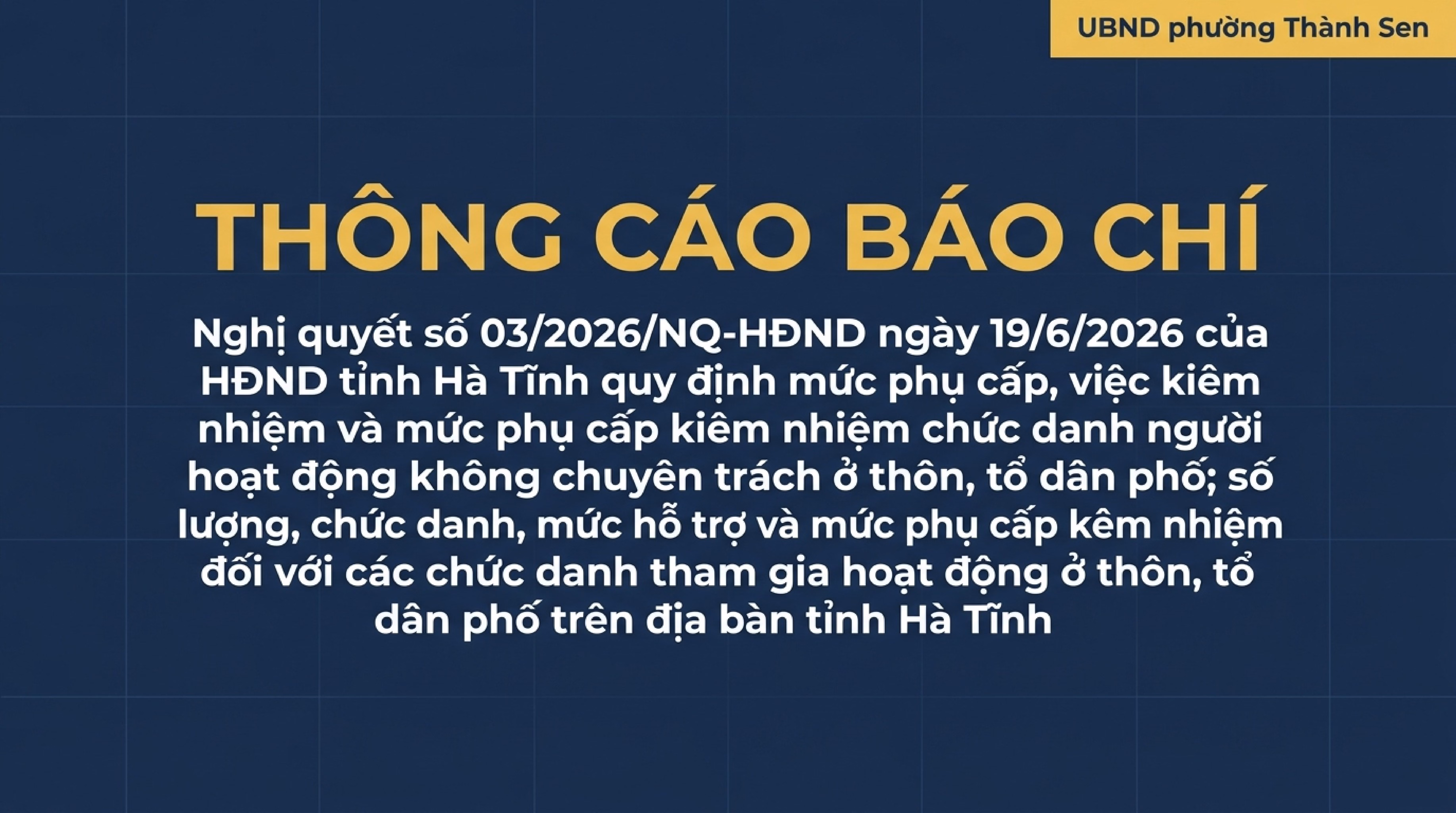 Thông cáo báo chí Văn bản quy phạm pháp luật do UBND tỉnh ban hành