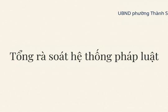 Những văn bản nào thuộc phạm vi tổng rà soát?