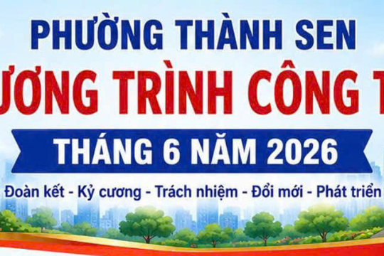 Chương trình công tác tháng 6 năm 2026 