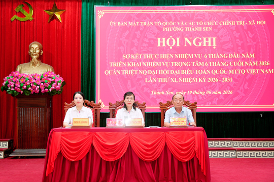 Mặt trận Tổ quốc và các tổ chức chính trị xã hội phường Thành Sen đạt nhiều kết quả nổi bật trong 6 tháng đầu năm 2026 