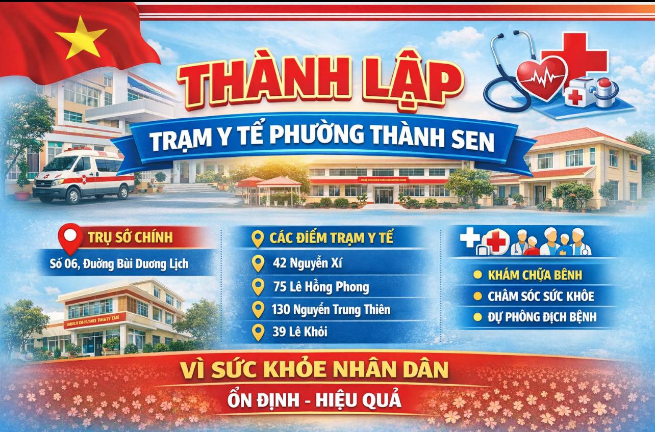 Thông báo về việc thành lập Trạm Y tế phường Thành Sen 