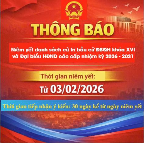 Phường Thành Sen thông báo Niêm yết Danh sách cử tri bầu cử ĐBQH khóa XVI và đại biểu HĐND các cấp, nhiệm kỳ 2026 – 2031